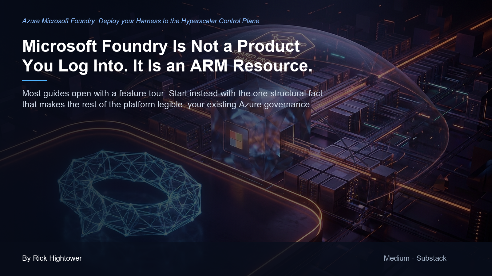Cover image for “Microsoft Foundry Is Not a Product You Log Into. It Is an ARM Resource.” by Rick Hightower
