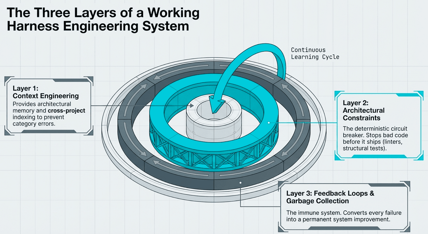 Three layers of harness engineering