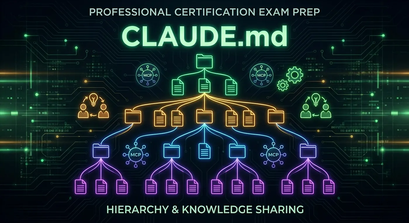 CCA exam prep CLAUDE.md hierarchy MCP configuration team productivity cover image