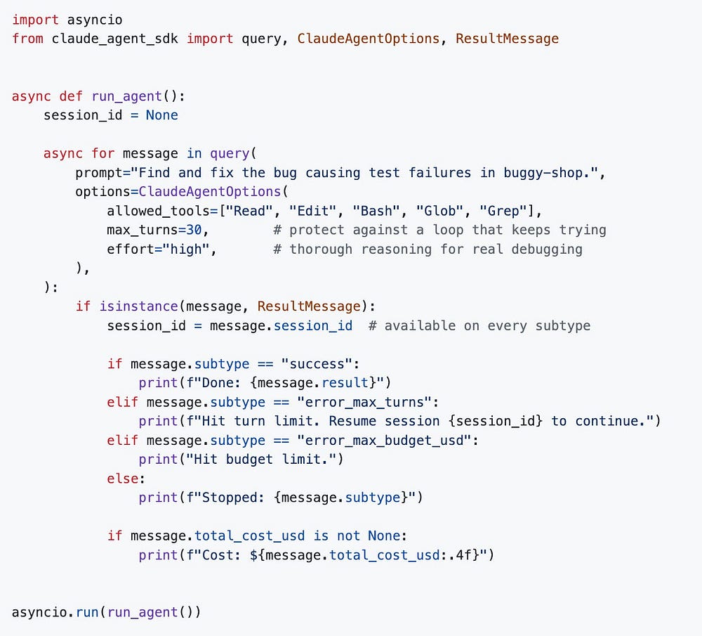 Python result handling code