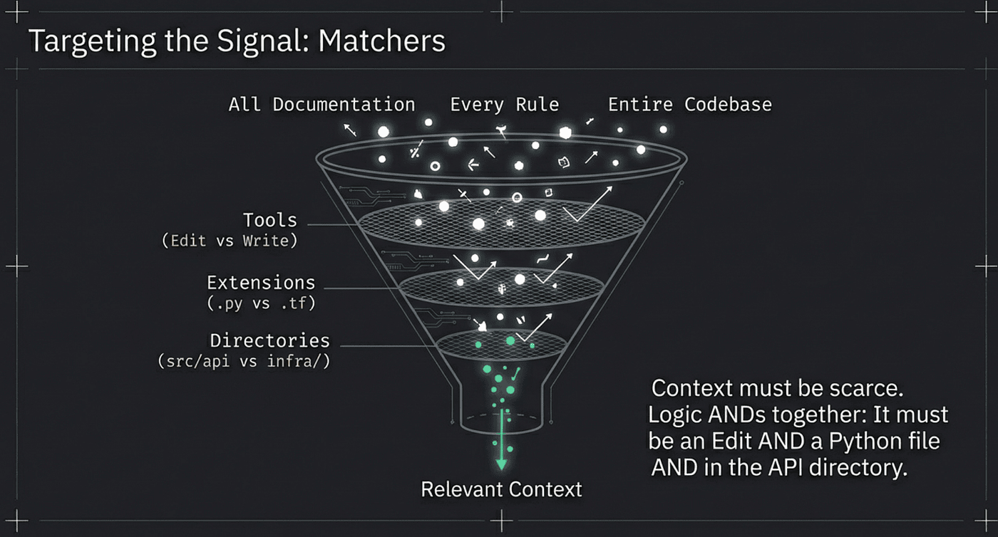 Targeting the signal with matchers to refine exactly what is needed at the exact time for context injection into the Agent’s Working Memory.