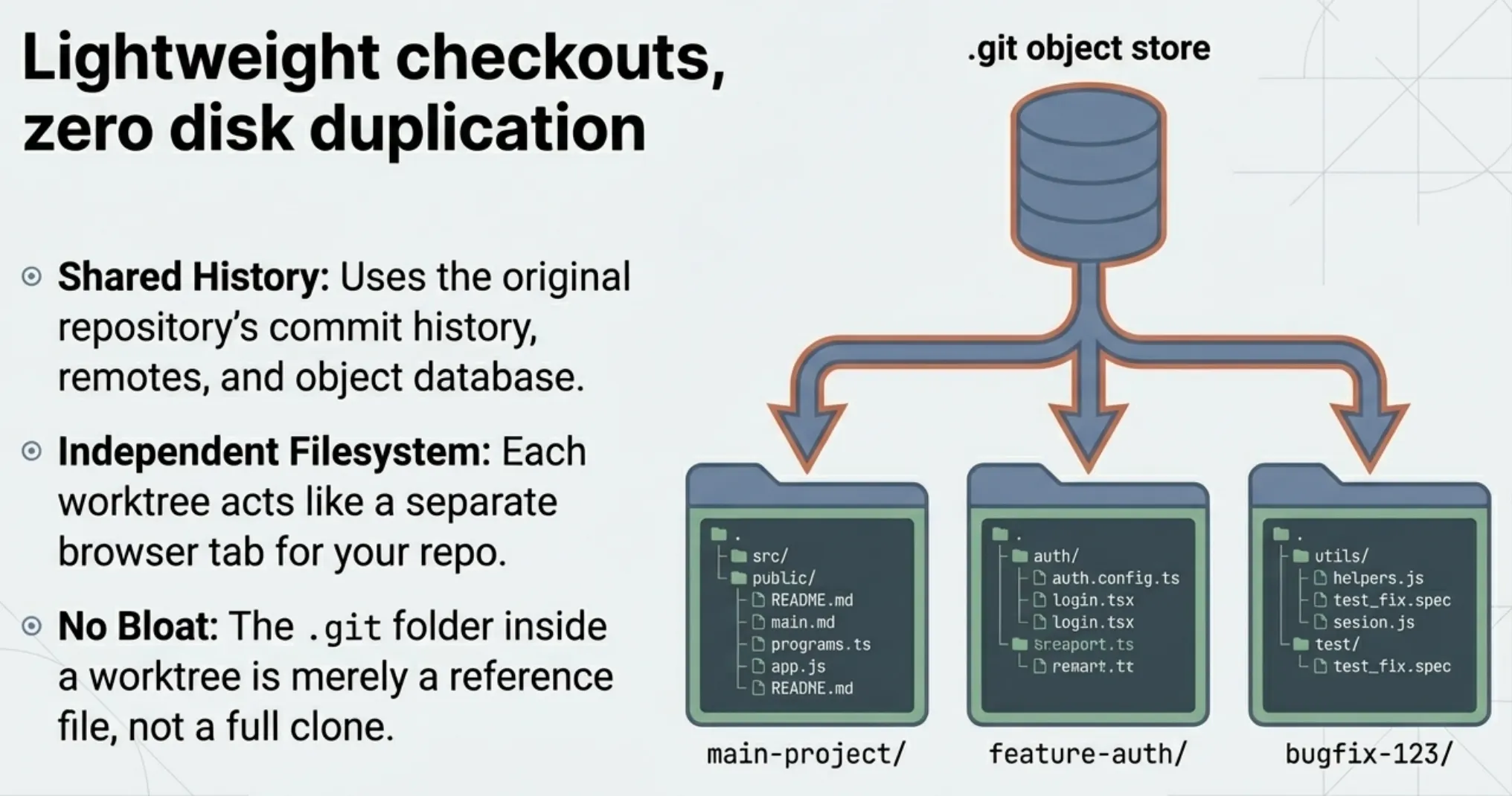 Worktree is lightweight checkout