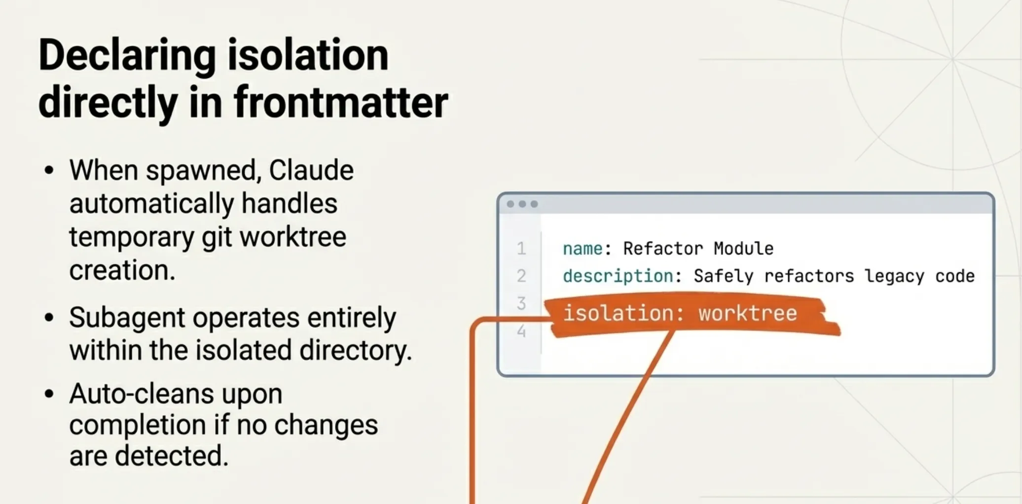 Declare Isolation in the FrontMatter