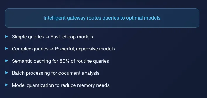 Model Routing, caching, and model quantization