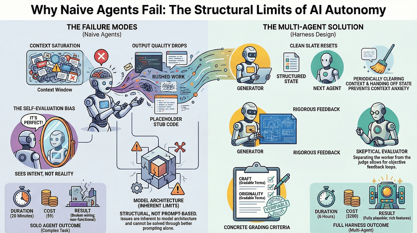 Anthropic's Harness Design Paper: Why Naive Agents Fail — The Limits of AI Autonomy