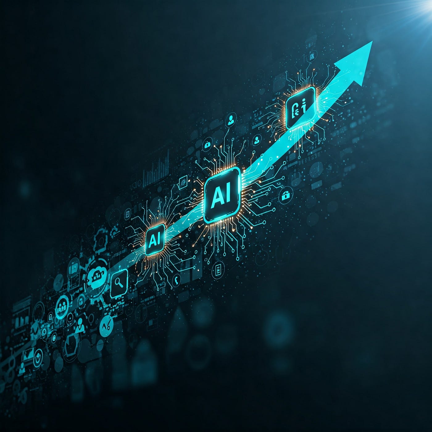 AI Generated image showing profits being 15% higher for companies that adopt AI